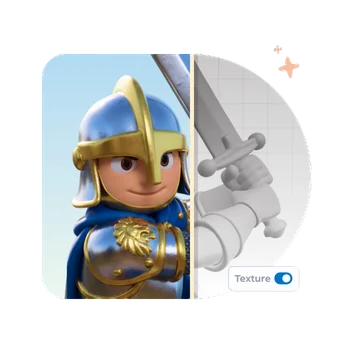 AI-generated 3D knight model with texture