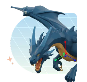 AI-generated 3D dragon model